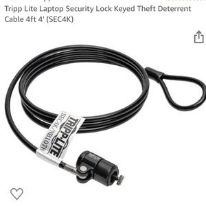 NWT/ UNOPENED/ Tripp-Lite 4Ft cable|| Keyed Laptop Security Lock/ Black Cord